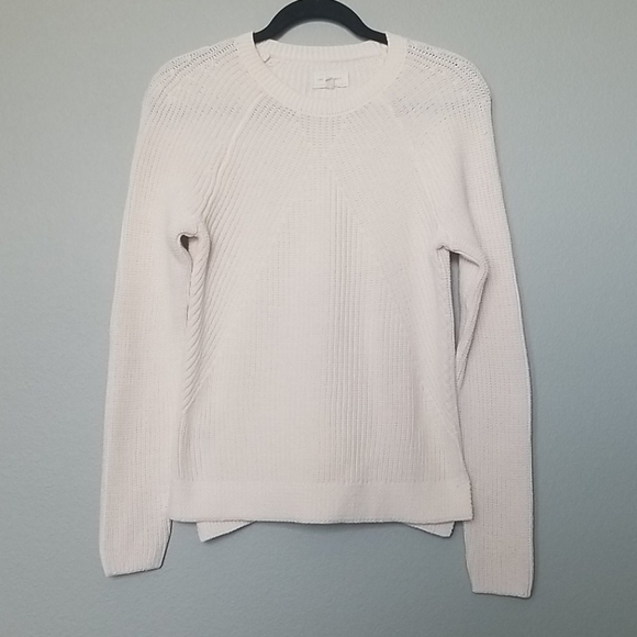 Lou & Grey XS Casual Basic Cream Open Knit Sweater - Picture 1 of 6